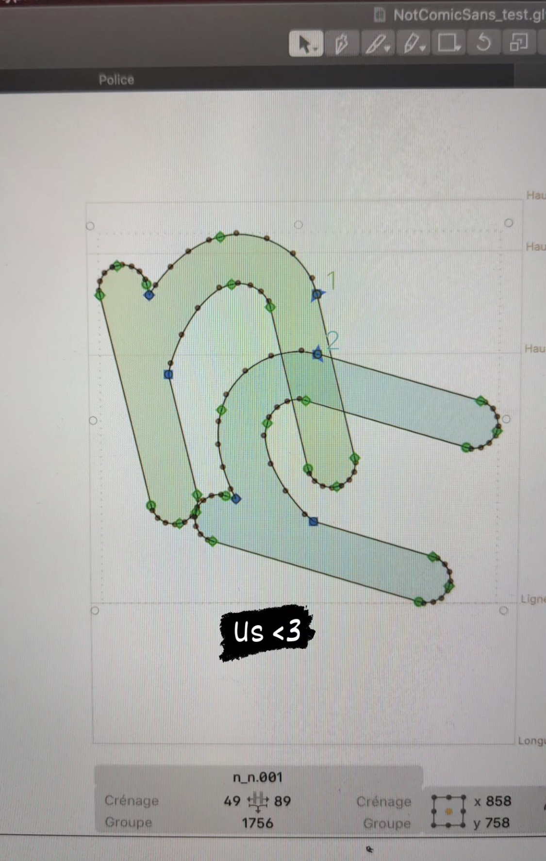 Glyphs not comic sans WIP